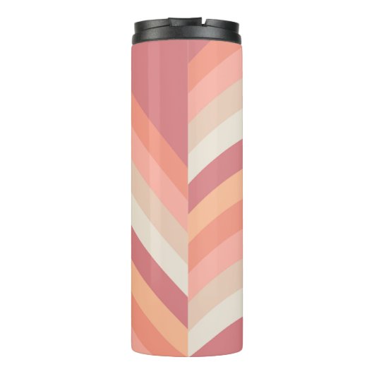 Curvy Stripe in Sunset Earth Gepersonaliseerd Thermosbeker (Achterkant)