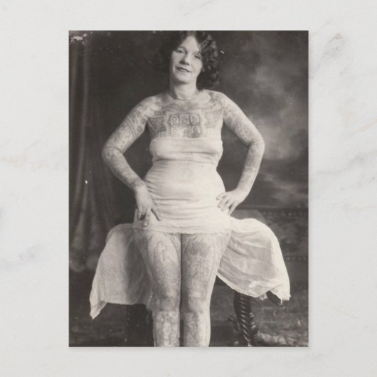 Curvy Tattooed lady Briefkaart (Voorkant)