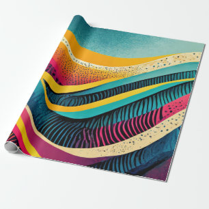Curvy texturen in levendige kleuren cadeaupapier