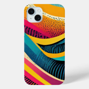 Curvy texturen in levendige kleuren iPhone 15 mini hoesje
