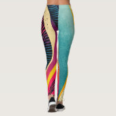 Curvy texturen in levendige kleuren leggings (Achterkant)