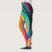 Curvy texturen in levendige kleuren leggings (Links)