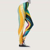 Curvy texturen in levendige kleuren leggings (Rechts)