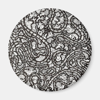 Curvy Twisty Cartoon Weird Faces Design Magneet