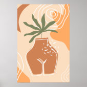 Curvy Vase Abstracte Boho Art Print Poster (Voorkant)