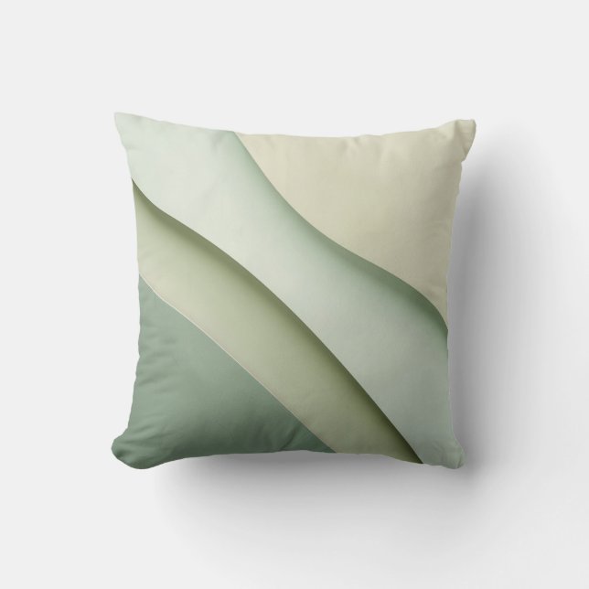 Curvy vormen in groene tinten met tekstruimte kussen (Voorkant)