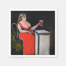 Curvy Vrouw met een Mok Beer