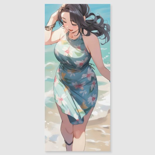 Curvy vrouw op het strand (Voorkant)