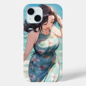 Curvy vrouw op het strand Case-Mate iPhone case (Achterkant)