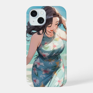 Curvy vrouw op het strand iPhone 15 case