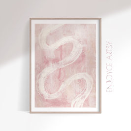 Curvy weelderige roze abstracte vrouwelijke kunst  poster