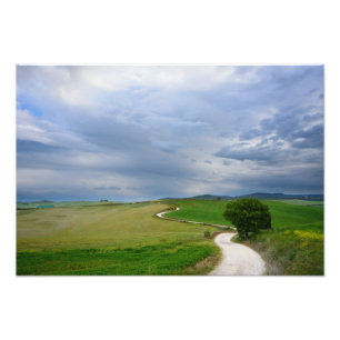 Curvy-weg naar een doelfotoafdrukken foto afdruk