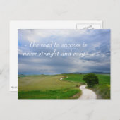 Curvy weg naar succes motivatie briefkaart (Voorkant / Achterkant)