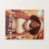 Curvy zwarte vrouw Herfst Bliss Legpuzzel (Horizontaal)