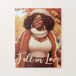 Curvy zwarte vrouw Herfst Bliss Legpuzzel