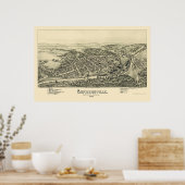 Curwensville, PA Panoramic Map - 1895 Poster (Keuken)