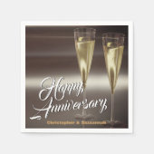 Cus Champagne Glasses Custom Happy Jubileum Servet (Voorkant)