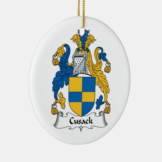 Cusack Family Crest Keramisch Ornament (Rechts)
