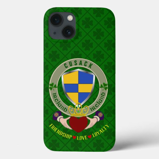 Cusack Irish Shield & Claddagh Personalized Case-Mate iPhone Case (Achterkant)