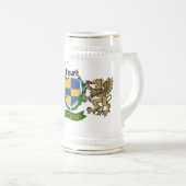 Cusack Irish Shield Gepersonaliseerde Bier Stein Bierpul (Voorkant rechts)