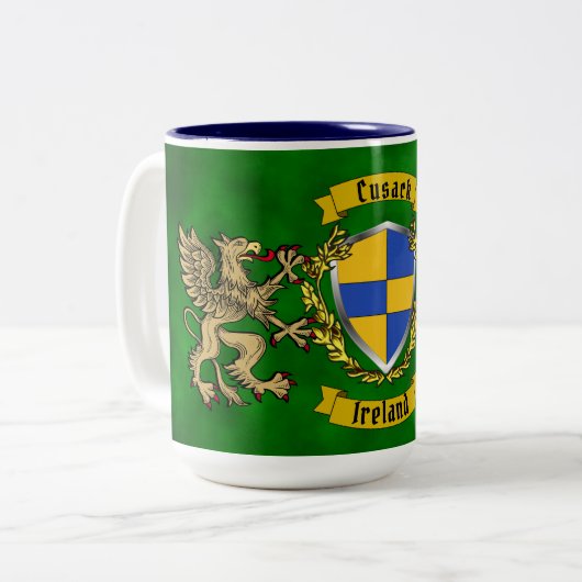 Cusack Irish Shield & Griffins Tweekleurige Koffiemok (Voorkant links)