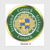 Cusack Shield & Celtic Cross gepersonaliseerd Sticker (Vel)
