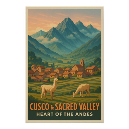Cusco en de heilige vallei, Peru. Perfect Poster (Voorkant)