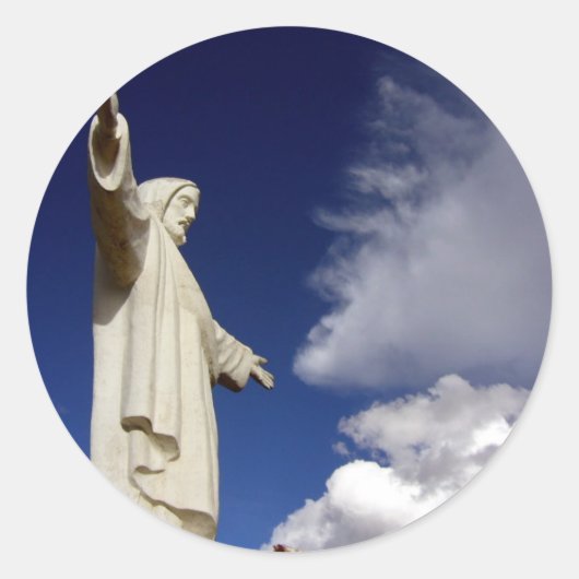 cusco jesus ronde sticker (Voorkant)