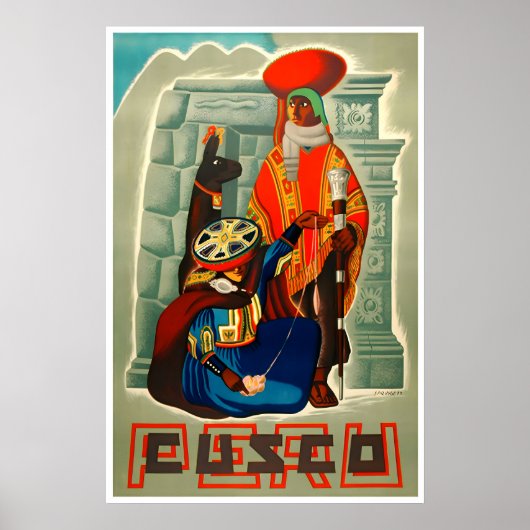 Cusco Kunst Peru Reisposter Print (Voorkant)