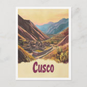 Cusco Peru Art Vintage Travel Illustratie Briefkaart (Voorkant)