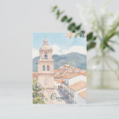 Cusco Peru Gouache Verf Illustratie Reizen Briefkaart (Staand voorkant)