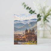 Cusco Peru Illustratie Reis Kunst Vintage Briefkaart (Staand voorkant)