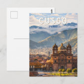 Cusco Peru Illustratie Reis Kunst Vintage Briefkaart (Voorkant / Achterkant)