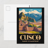 Cusco Peru Illustratie Reis Kunst Vintage Briefkaart (Voorkant / Achterkant)