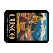 Cusco Peru Illustratie Reis Kunst Vintage Magneet (Horizontaal)