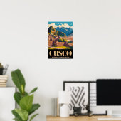 Cusco Peru Illustratie Reis Kunst Vintage Poster (Thuiskantoor)