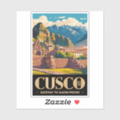 Cusco Peru Illustratie Reis Kunst Vintage Sticker (Vel)