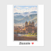 Cusco Peru Illustratie Reis Kunst Vintage Sticker (Vel)