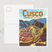 Cusco Peru  Kunst Reizen Illustratie Briefkaart (Voorkant / Achterkant)