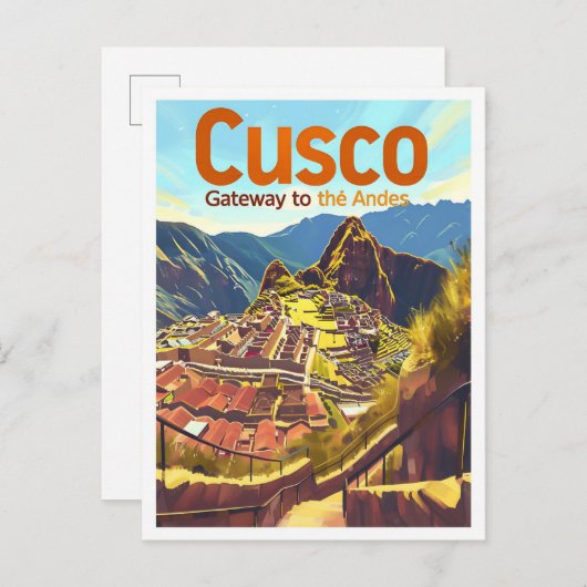Cusco Peru  Kunst Reizen Illustratie Briefkaart (Voorkant / Achterkant)