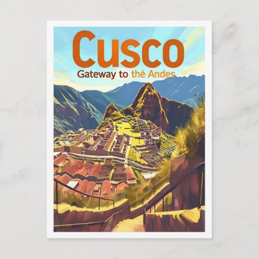 Cusco Peru  Kunst Reizen Illustratie Briefkaart (Voorkant)