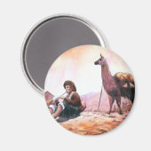 Cusco Peru Llama Afbeelding Magneet (Voorkant / Achterkant)