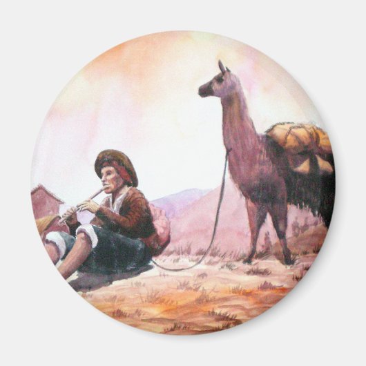 Cusco Peru Llama Afbeelding Magneet (Voorkant)