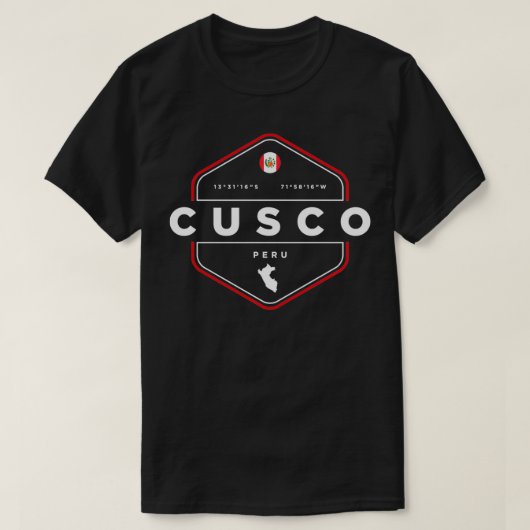 Cusco Peru Map Flag Graphic  T-shirt (Design voorkant)