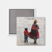 Cusco, Peru, moeder en kinderen Magneet (Voorkant / Achterkant)