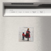 Cusco, Peru, moeder en kinderen Magneet (Insitu (Vaatwasser))