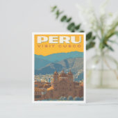 Cusco Peru Oude Reis  Briefkaart (Staand voorkant)