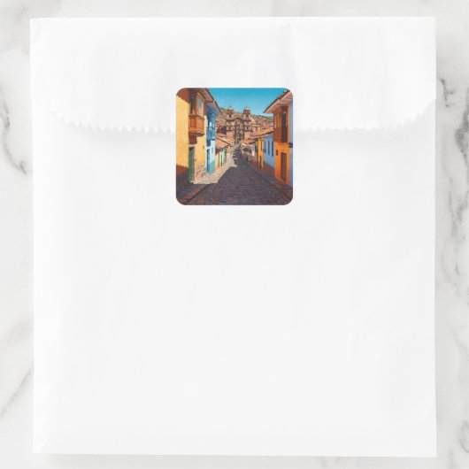 Cusco Peru Reizen Vierkante Sticker (Tas)