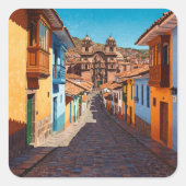 Cusco Peru Reizen Vierkante Sticker (Voorkant)