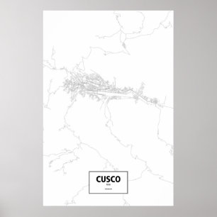 Cusco, Peru (zwart op wit) Poster
